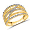 9K Yellow Gold Diamond Dress Ring - 2