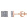 9K Rose Gold Diamonds stud earrings - 2