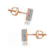 9K Rose Gold Diamonds stud earrings - 4