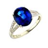 9K Yellow Gold Sapphire and Diamond Dress Ring - 4