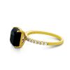 18K Yellow Gold Black Diamond Engaiment Ring - 2