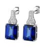 9K White Gold, Sapphire and Diamond Earrings