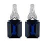 9K White Gold, Sapphire and Diamond Earrings - 2