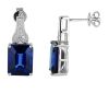 9K White Gold, Sapphire and Diamond Earrings - 3