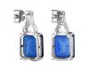 9K White Gold, Sapphire and Diamond Earrings - 4