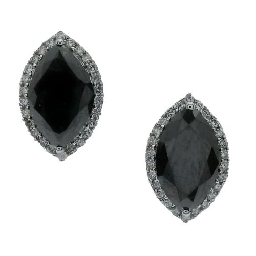 18K White Gold Black Diamond Earrings