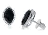 18K White Gold Black Diamond Earrings - 2