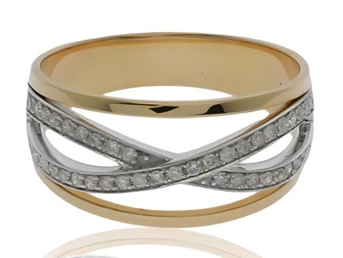 18K Two-tone Diamond Dress Ring