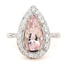 14K Rose Gold, Morganite and Diamond, Halo Ring