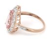 14K Rose Gold, Morganite and Diamond, Halo Ring - 2