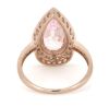 14K Rose Gold, Morganite and Diamond, Halo Ring - 3