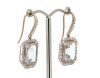 14K Rose Gold, Aquamarine and Diamond, Halo Drop Earrings - 2