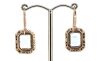 14K Rose Gold, Aquamarine and Diamond, Halo Drop Earrings - 3