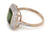 14K Rose Gold, Green Sapphire and Diamond, Double Halo Ring - 2