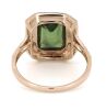 14K Rose Gold, Green Sapphire and Diamond, Double Halo Ring - 3