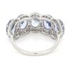 14K White Gold, 6.07ct TSW Blue Ceylon Sapphire and Diamond, Decorative Band Ring - 2