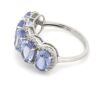 14K White Gold, 6.07ct TSW Blue Ceylon Sapphire and Diamond, Decorative Band Ring - 3