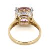 14K Yellow/White Gold, 7.45ct Kunzite and Diamond, Cocktail Ring - 3