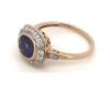 14K Rose Gold, Blue Ceylon Sapphire and Diamond, Halo Ring - 2