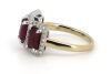 14K Yellow Gold, Ruby and Diamond, Halo Trilogy Ring - 2