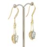 14K Yellow Gold, Aquamarine and Diamond, Heart Shaped Chandelier Earrings - 2