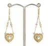 14K Yellow Gold, Aquamarine and Diamond, Heart Shaped Chandelier Earrings - 3