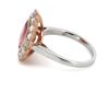 14K White/Rose Gold, Pink Tourmaline and Diamond, Scalloped Halo Ring - 2