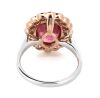 14K White/Rose Gold, Pink Tourmaline and Diamond, Scalloped Halo Ring - 3