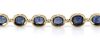 14K Yellow Gold, Blue Sapphire and Diamond, Halo Bracelet - 4