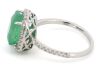 14K White Gold, Colombian Emerald and Diamond, Halo Ring - 2