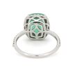 14K White Gold, Colombian Emerald and Diamond, Halo Ring - 3