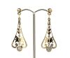 14K Yellow Gold and Diamond, Art Deco Drop Earrings - 3