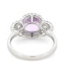 14K White Gold, Kunzite and Diamond, Halo Trilogy Style Ring - 3