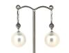 14K White Gold, White Cultured South Sea Pearl and Diamond, Drop Earrings - 3