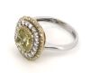 14K White Gold, Fancy Yellow Diamond and Diamond, Triple Halo Ring - 2