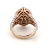 14K Rose Gold, Ruby & Diamond, Marquise Double Halo Dress Ring - 3