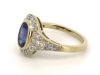 14K Yellow Gold, Blue Ceylon Sapphire and Diamond, Halo Decorative Ring - 2