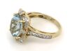 14K Yellow Gold, Aquamarine and Diamond, Antique Style Ring - 2