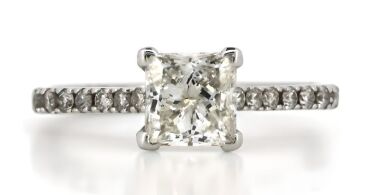 14K White Gold and Diamond, Classic Ring