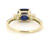 14K Yellow Gold, Blue Ceylon Sapphire and Diamond, Trilogy Style Ring - 3