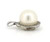 14K White Gold, White Cultured South Sea Pearl and Diamond, Infinity Design Pendant - 2