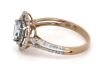 14K Rose Gold, Aquamarine and Diamond, Heart Shaped Double Halo Ring - 2