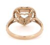 14K Rose Gold, Aquamarine and Diamond, Heart Shaped Double Halo Ring - 3