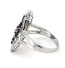 14K White Gold, Blue Sapphire and Diamond, Art Deco Ring - 2