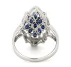 14K White Gold, Blue Sapphire and Diamond, Art Deco Ring - 3