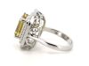 14K White Gold, Heliodor, Yellow Sapphire and Diamond, Double Halo Ring - 2