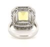 14K White Gold, Heliodor, Yellow Sapphire and Diamond, Double Halo Ring - 3