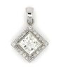 14K White Gold and Diamond, Halo Pendant