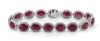 14K White Gold, 17.14ct TSW Ruby and Diamond, Halo Bracelet