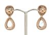 14K Rose Gold, Aquamarine and Diamond, Halo Double Drop Earrings - 3